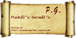 Puskás Germán névjegykártya